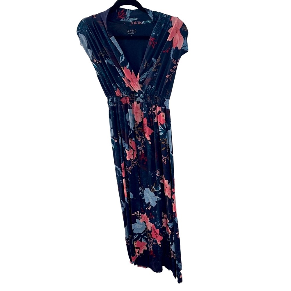 Isabel Maternity by Ingrid & Isabel Blue Pink floral Maternity dress size Medium